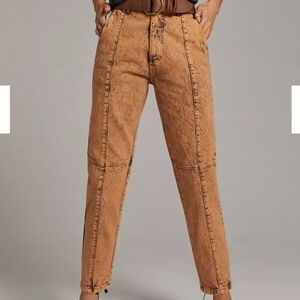 PASTICHE JEANS BY Anthropologie Stylish Acid Wash Ultra High-Waisted Slim Jeans